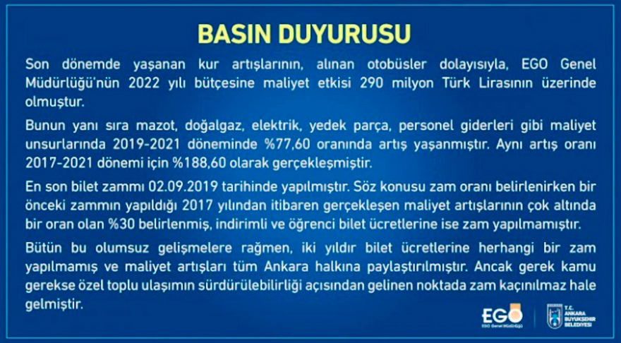 Ankara'da Güne Çift Zamla Uyandı! Hem Ulaşım Hem Ekmek Fiyatları Arttı