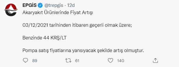 Bir Gün Önce 58 Kuruşluk İndirim Yapılan Benzin Fiyatlarına Bugün 44 Kuruş Zam Geldi!