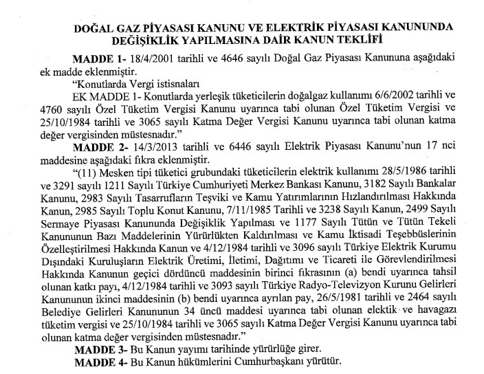 Cep Yakan Faturalar 140 TL Ucuzlayacak! Doğalgaz ve Elektrik Faturası İçin Vergi İndirimi Kanun Teklifi Mecliste