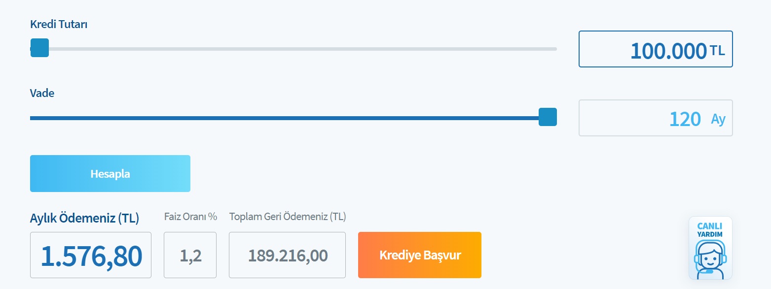 Halkbank 100 Bin TL, 250 Bin TL, 400 Bin TL Konut Kredisi Taksit Hesaplamaları!