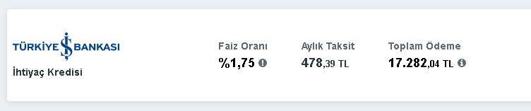 478 TL Taksitle 12.000 TL İhtiyaç Kredisi İş Bankası'nda! 3 Ay Erteleme Fırsatıyla
