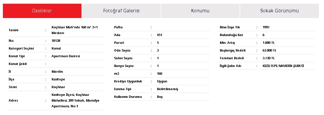 İsteyene 62.000 TL! Ziraat Eski Binada 1997 Boş, 3 Oda Bir Salon 160 m2 Daireyi Elden Çıkaracak