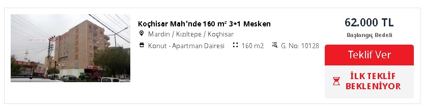 İsteyene 62.000 TL! Ziraat Eski Binada 1997 Boş, 3 Oda Bir Salon 160 m2 Daireyi Elden Çıkaracak