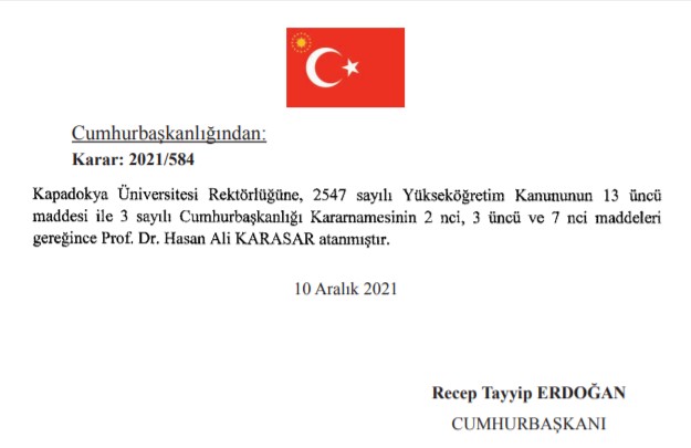 11 Aralık Tarihli Atama Kararnamesi! İşte Cumhurbaşkanı Kararı İle Görevden Alınan ve Atanan Yeni İsimler