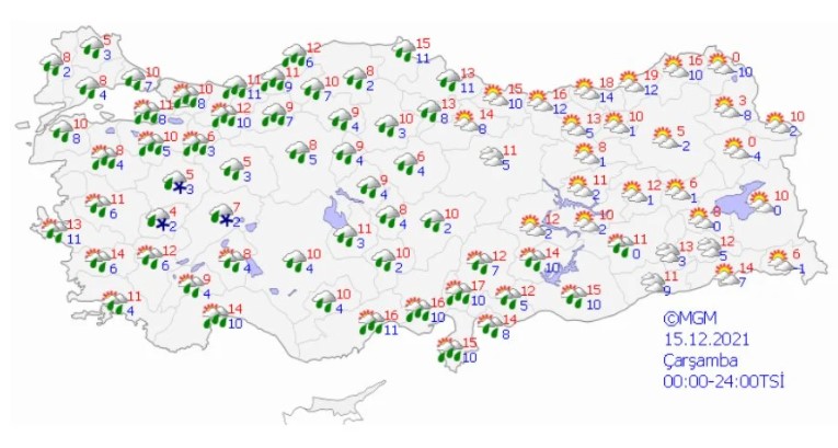 26 İlde Alarm! Meteoroloji Genel Müdürlüğü Sağanak Yağış ve Kar Uyarısı Yapılan İller Belli Oldu