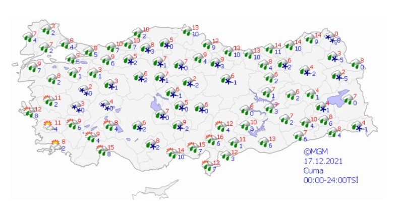 26 İlde Alarm! Meteoroloji Genel Müdürlüğü Sağanak Yağış ve Kar Uyarısı Yapılan İller Belli Oldu