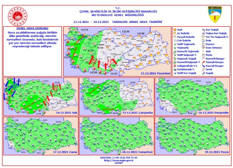 26 İlde Alarm! Meteoroloji Genel Müdürlüğü Sağanak Yağış ve Kar Uyarısı Yapılan İller Belli Oldu