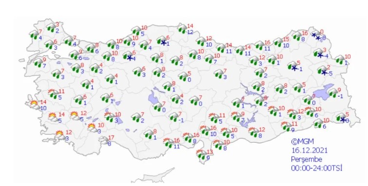 26 İlde Alarm! Meteoroloji Genel Müdürlüğü Sağanak Yağış ve Kar Uyarısı Yapılan İller Belli Oldu