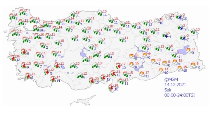 26 İlde Alarm! Meteoroloji Genel Müdürlüğü Sağanak Yağış ve Kar Uyarısı Yapılan İller Belli Oldu