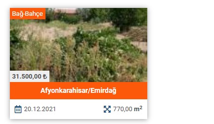 Satılık Hobi Bahçesi Arayanlar Dikkat! Milli Emlak 1170 M2 Bahçeyi 6 Bin Liraya Satıyor