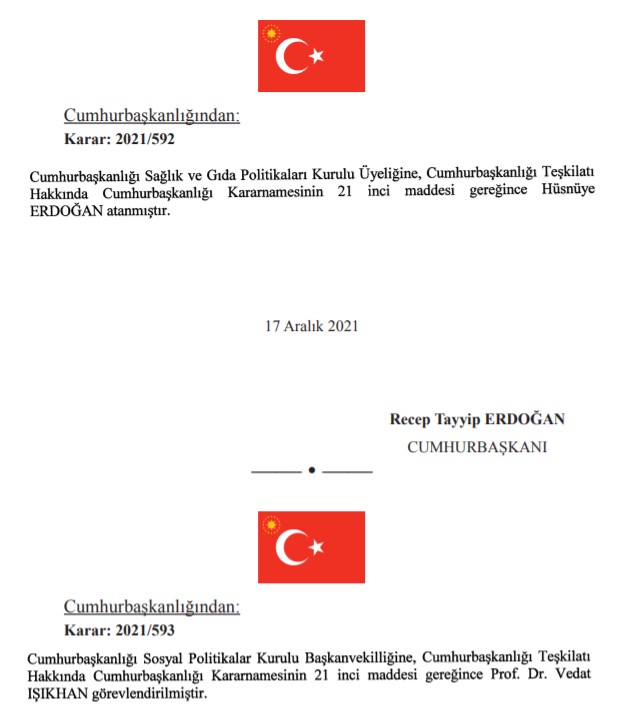 18 Aralık Tarihli Atama Kararnamesi Resmi Gazete İle  Yayımlandı!  Cumhurbaşkanı Erdoğan'dan Yeni Atama Kararları