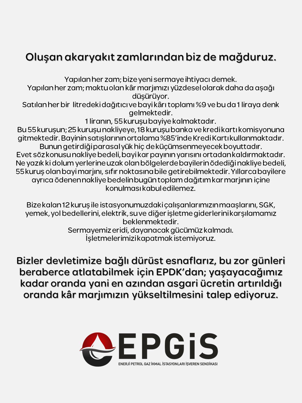 EPGİS Açıklama Yaptı, Bayiler Zam İstedi! Benzin, Motorin Ve LPG Otogaza 50 Kuruş Zam Mı Geliyor?