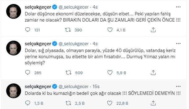 20 TL Olacak Demişti 12.75 TL'ye Düştü! Selçuk Geçer'den Çakılan Kur Sonrası Yeni Rakam