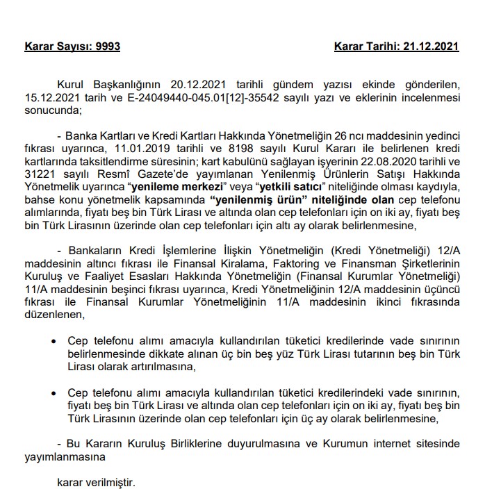 Son Dakika: BDDK Kredi Kartı Taksit ve Kredi Vade Süresi Sınırı Sayısı Değiştirildi, 12 Ay Taksit Müjdesi Geldi!