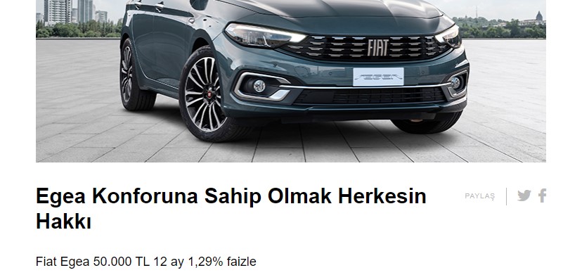 Döviz Sonrası Bir Haftalık Kampanya! Fiat Egea Arayanlara Yeni Fiyatlar ve Kredi Paketi