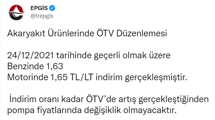 EPGİS Akaryakıta Dev İndirimi Açıkladı! Benzin Ve Motorin İndirimi Pompa Fiyatlarına Yansıyacak Mı?