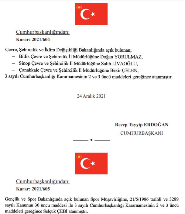 Cumhurbaşkanı Erdoğan'dan 25 Aralık Tarihli Atama Kararnamesi: 5 Bakanlıkta Kritik Görev Değişimleri