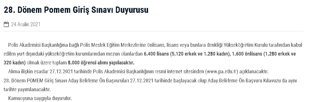 28. Dönem POMEM Son Dakika: Öğrenci Alımı Giriş Sınavı Duyurusu Yayımlandı!