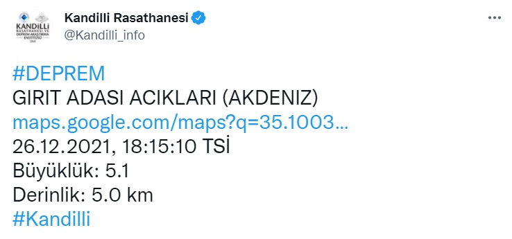 AFAD Kandilli Son Dakika Deprem Haberi! Akdeniz 5 Şiddetinde Sallandı, Muğla Datça Sarsıntıdan Etkilendi!