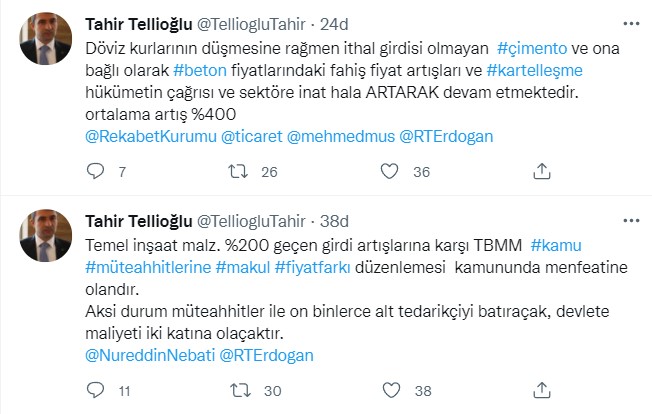 Beton ve Çimento Fiyatlarına Yüzde 400 Zam Yapıldı, İMKON Başkanı Tellioğlu'ndan Hükümete Fiyat Farkı Çağrısı Geldi