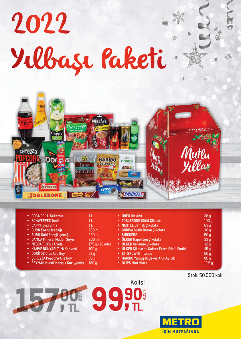 Marketlerin Yılbaşı Paketleri Satışta! Migros, CarrefourSA, Metro Bol Ürünlü Yılbaşı Paketi