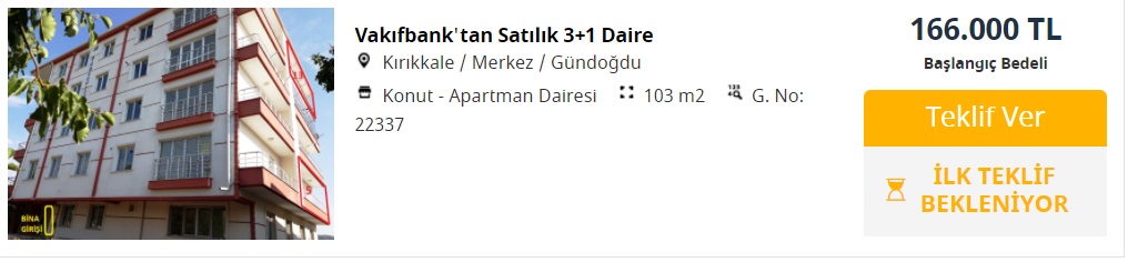 Bu Fırsat Yılda Bir Defa Gelir! Vakıfbank Çok Sayıda Şehirde 66 Bin TL'ye, 79 Bin TL'ye Konut Satıyor!