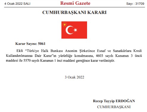 Son Dakika: Cumhurbaşkanı Erdoğan İmzaladı, Faizsiz Kredi Müjdesi Resmi Gazete'de Yayımlandı! Halkbank Esnaf Kredisi
