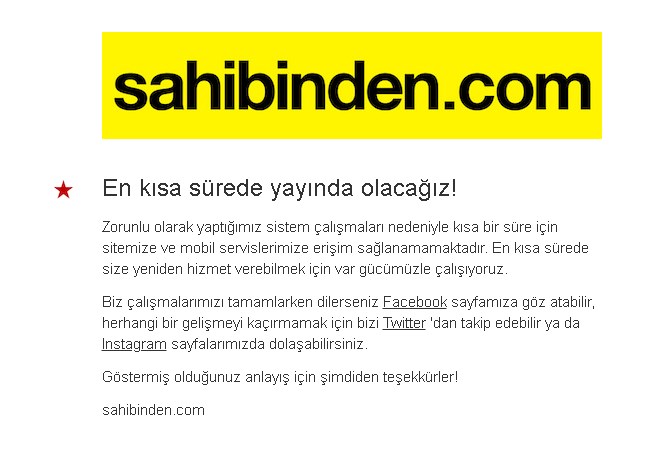 Sahibinden Çöktü Mü? Sahibinden Niye Açılmıyor?