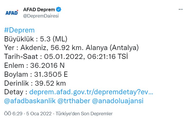 Deprem Son Dakika: Antalya Alanya ve Manavgat Sallandı! Az Önce Deprem Mi Oldu?