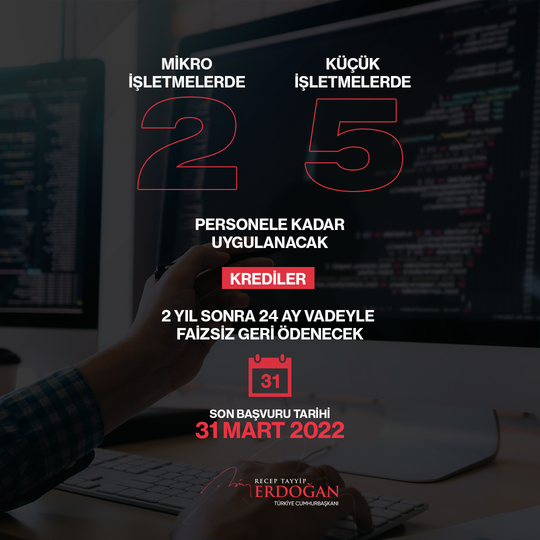 Cumhurbaşkanı Açıklamıştı! 2 Yıl Geri Ödemesiz, Faizsiz 100 Bin TL Destek Kredisi! Şartlar Belli Oldu