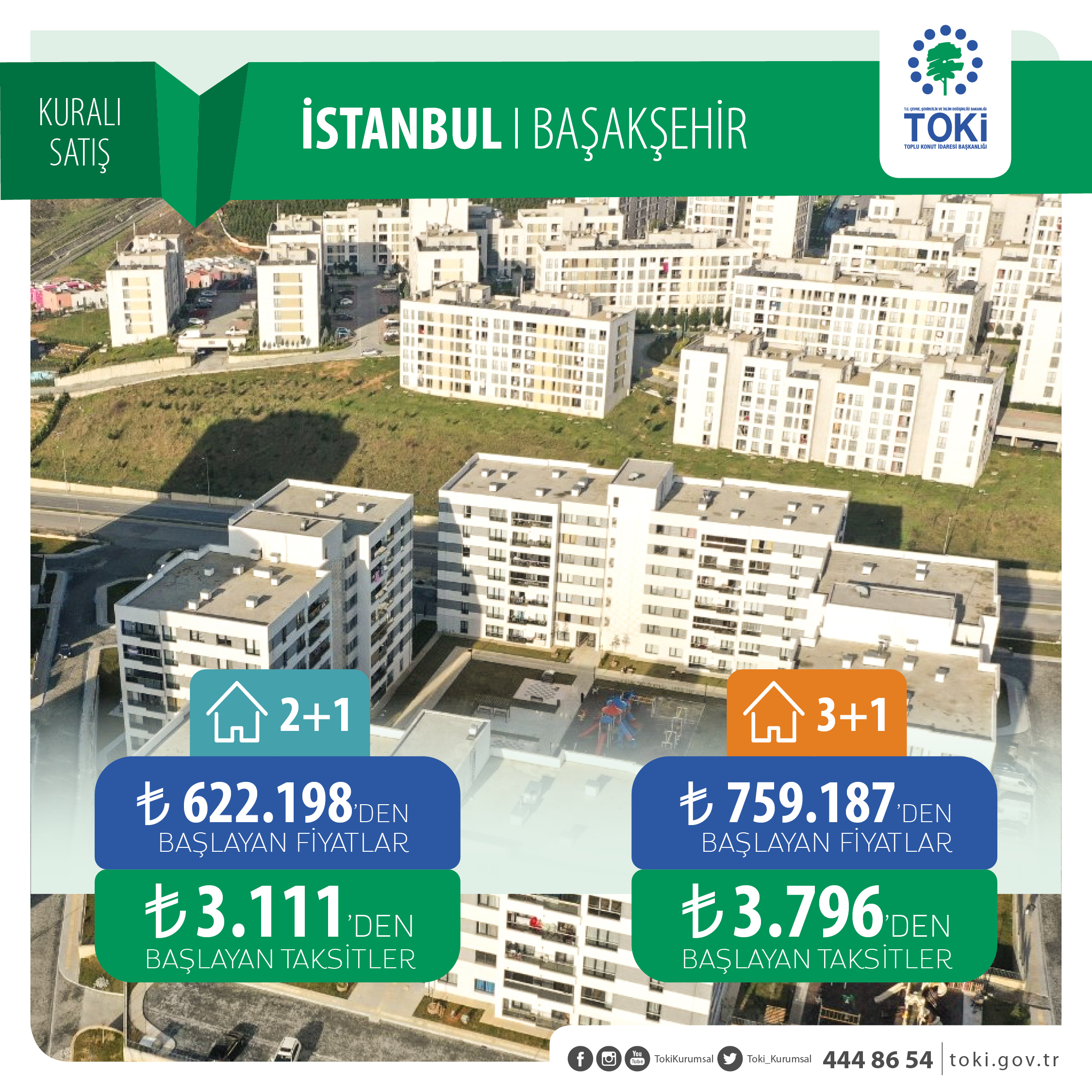 TOKİ İstanbul Başakşehir'de 62 Konutu Satışa Sundu! Başvuru Tarihi Açıklandı