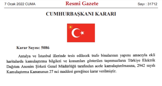 Cumhurbaşkanı Erdoğan'ın İmzasıyla 18 Şehir İçin Acele Kamulaştırma Kararları Resmi Gazete'de Yayınlandı