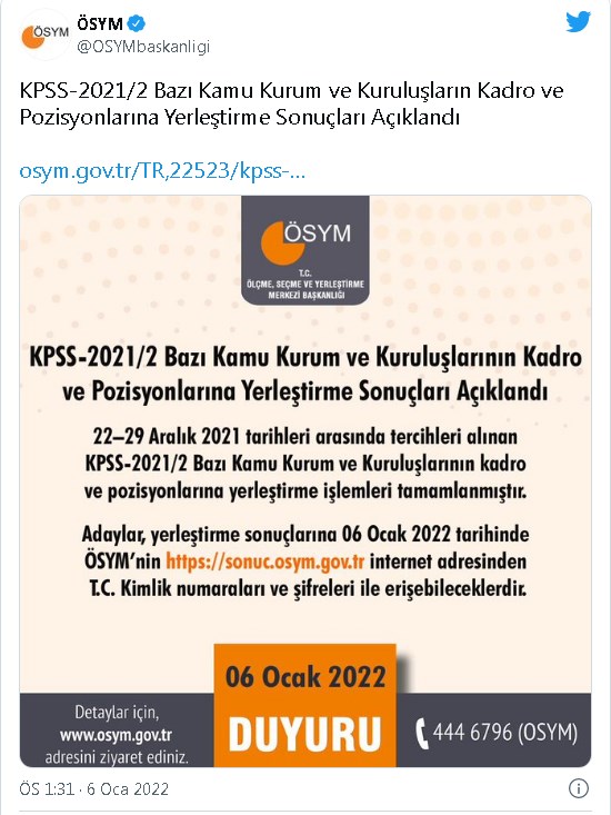 KPSS 2021 Yerleştirme Sonuçları Açıklandı! ÖSYM Sonuç Sorgulama Ekranı