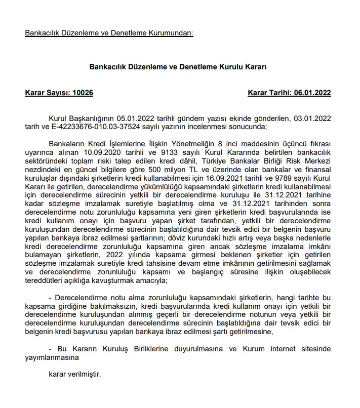BDDK Kredi Kararını Verdi: O Zorunluluk Kaldırıldı
