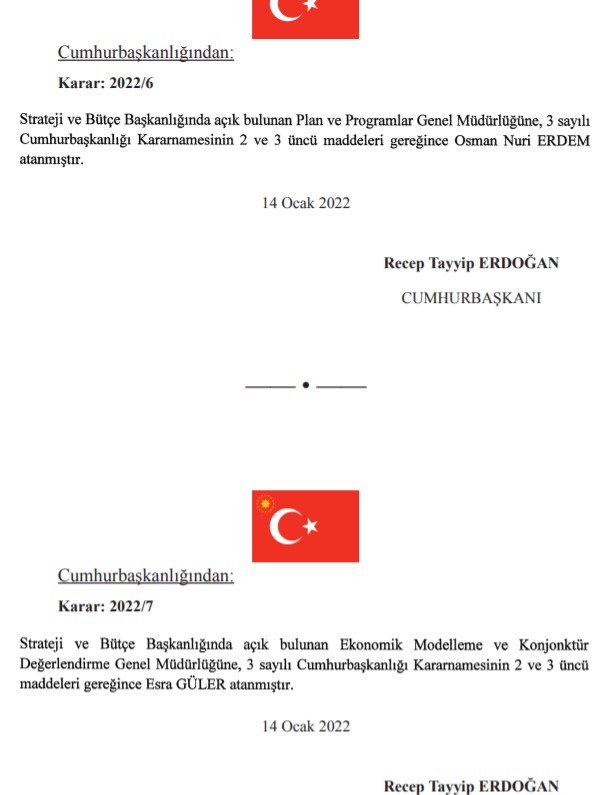 15 Ocak Tarihli Atama Kararnamesi Resmi Gazete'de Yayımlandı! İşte Görevden Alınan ve Yeni Atanan İsimler