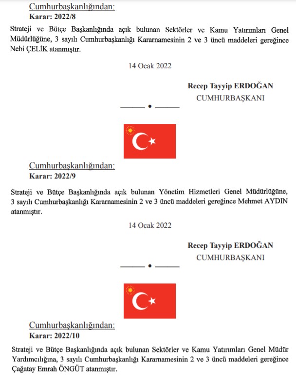 15 Ocak Tarihli Atama Kararnamesi Resmi Gazete'de Yayımlandı! İşte Görevden Alınan ve Yeni Atanan İsimler