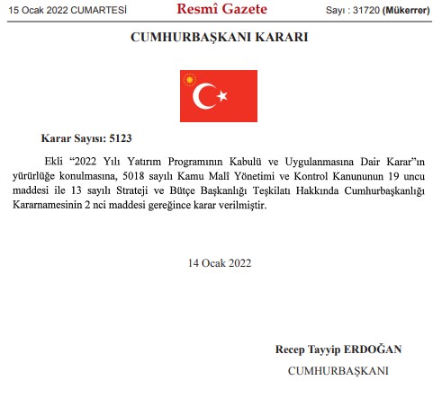3 Bin 184 Projeye 184 Milyar Lira Ödenek Ayrıldı: Resmi Gazete'de Yayımlandı!