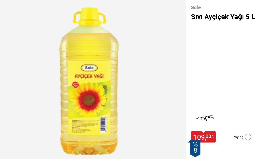 Market Fiyatları Karşılaştırma: ŞOK, BİM, A101, Migros, Carrefour 5 LT En Ucuz Ayçiçek Yağı Hangi Markette, Nerede?