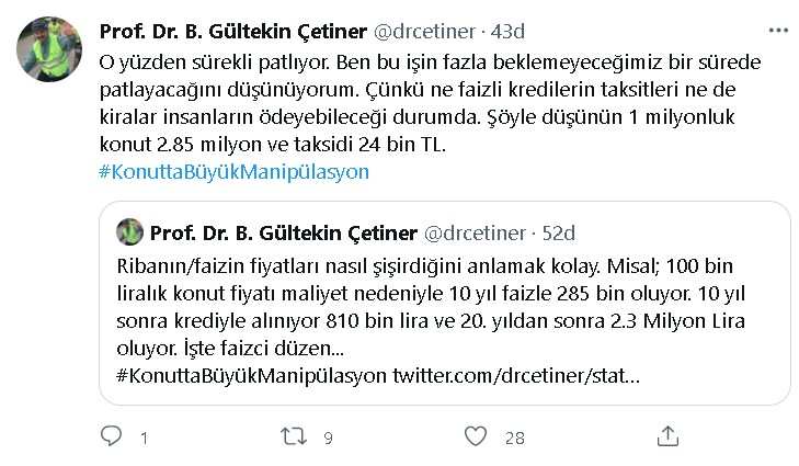 Konutta Büyük Manipülasyon İddiası Gündeme Bomba Gibi Düştü: Ekonomi Profesörü Konut Fiyatları Şişti, Çöküş Yakın Dedi