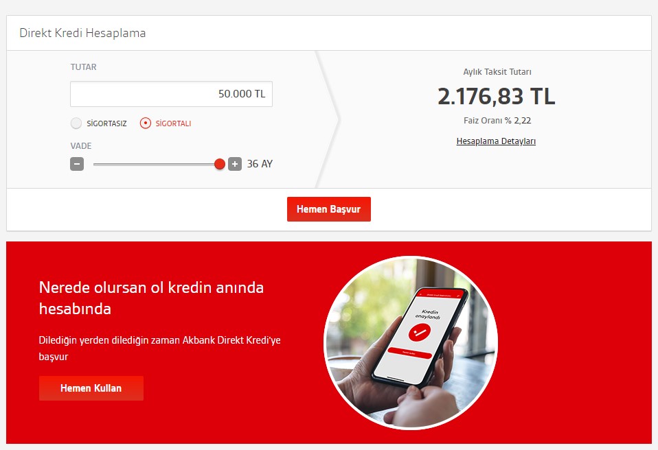 Bir Tıka Anında 50.000 TL Para! Akbank'ta İhtiyaç Kredisi Faiz Oranları Ne Kadar?