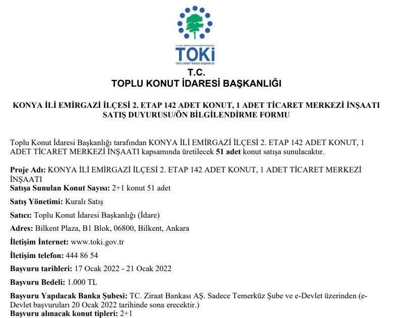 TOKİ'den 160 Bin Liraya 2+1 Daire Satışı Başladı! Sadece 811 TL Taksitle