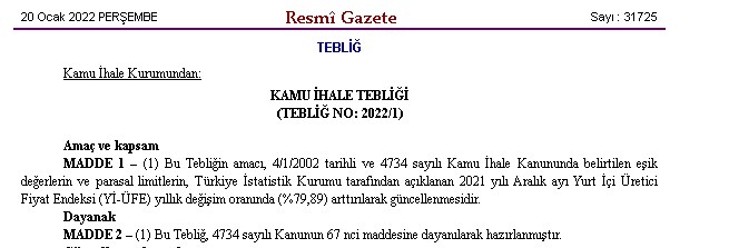 Kamu İhalelerinde Parasal Limitlerinde Rekor Artış! Resmi Gazete'de Yayımlandı