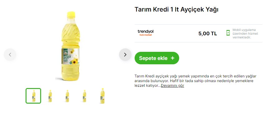 Cimri Market'ten Dev Kampanya: İnternetten Alana 1 LT Tarım Kredi Birlik Ayçiçek Yağı Fiyatı 5 TL Oldu!