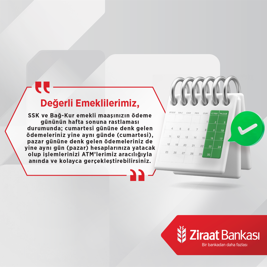 Ziraat Bankası'ndan SSK ve Bağ-Kur Emeklileri İçin Önemli Duyuru!