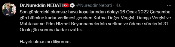 Bakan Nebati Duyurdu: Vergi Ödeme Süreleri Uzatıldı! İşte Son Tarih