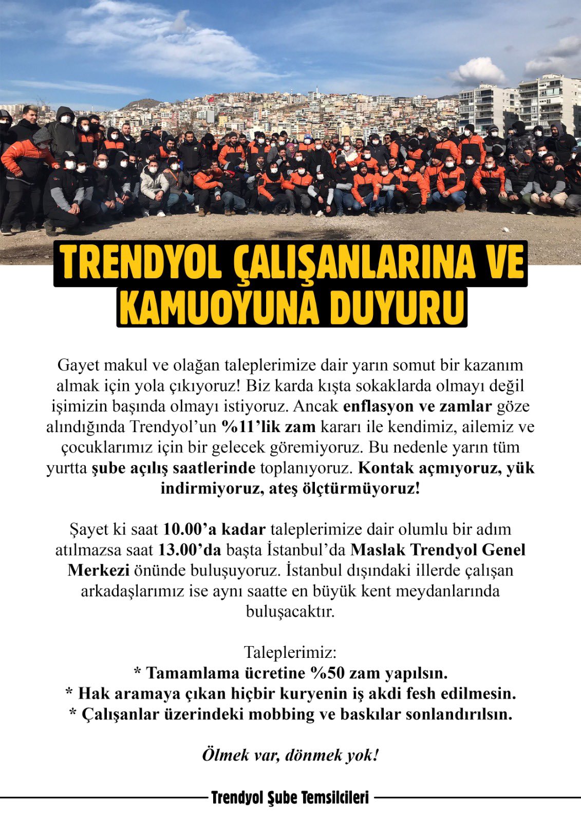 Trendyol Kuryeleri İsyan Bayrağını Çekti: 'Ölmek Var Dönmek Yok!'