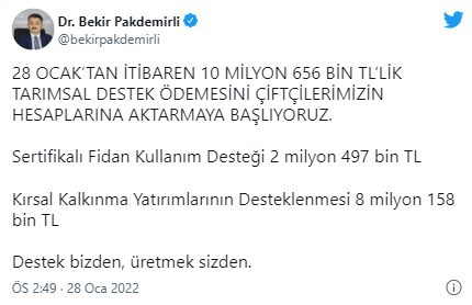 Çiftçilerin Beklediği Haber Bakan Pakdemirli'den Geldi: Tarım Destek Ödeme Tarihi Açıklandı!