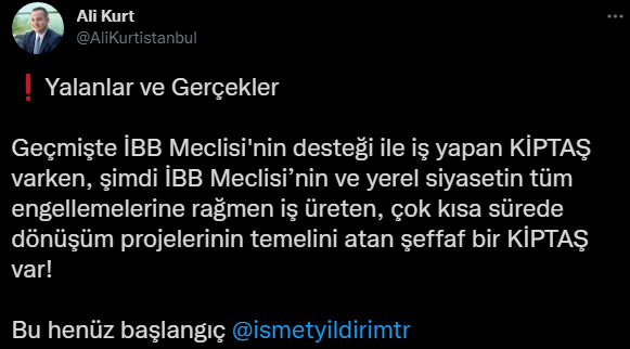 Belediye Başkanı 'Proje Yapmadılar' Dedi: Ali Kurt KİPTAŞ'ın Projelerini Kanıtlarla Sundu!