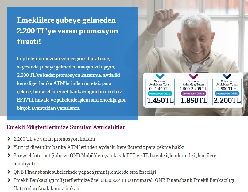 Finansbank Emekli Kredisi! Emeklilere 2.200 TL Maaş Promosyonu ve Düşük Faizli İhtiyaç Kredisi Desteği