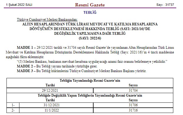 Merkez Bankası'ndan Faize Müdahale! Bankaların Vadeli Mevduat Hesabı Faiz Oranları İçin Karar Resmi Gazete'de Yayımlandı